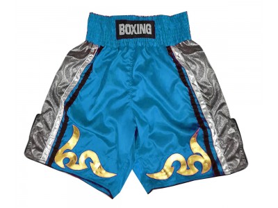 Pantaloncini da boxe personalizzati : KNBSH-030-Azzurro